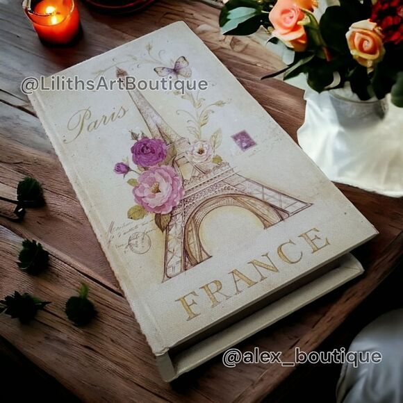 Paris Floral Hidden Book Storage Safe (Y003) - Picture 1 of 8